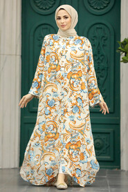 Neva Style - Blue Hijab Dress 50103M - Thumbnail