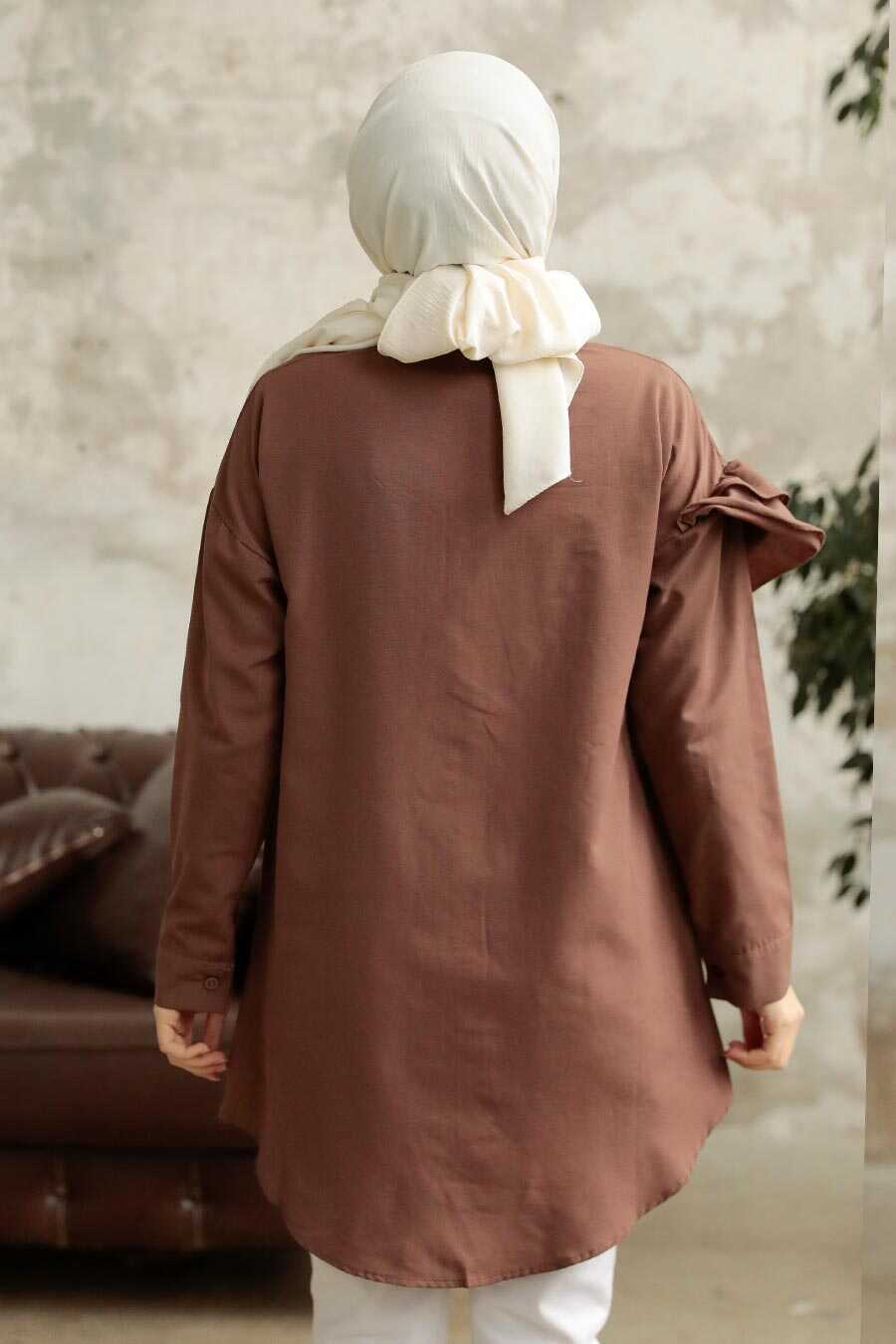 Neva Style - Brown Long Sleeve Tunic 11281KH