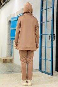 Neva Style - Dark Mink Hijab Dual Suit 22186KV - Thumbnail