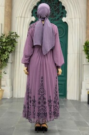 Neva Style - Dusty Rose Hijab Dress 38170GK - Thumbnail