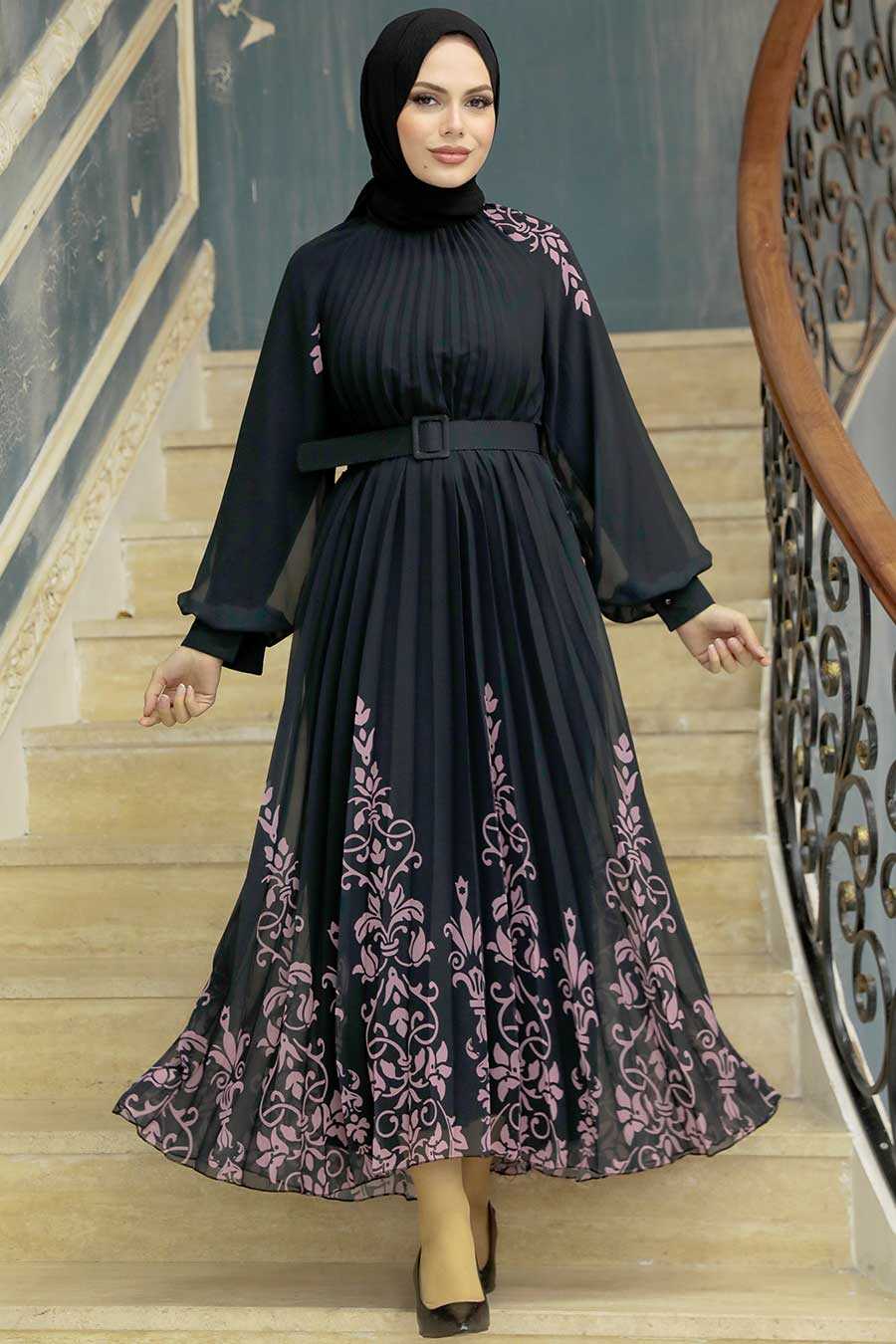 Neva Style - Dusty Rose Hijab Dress 3817GK