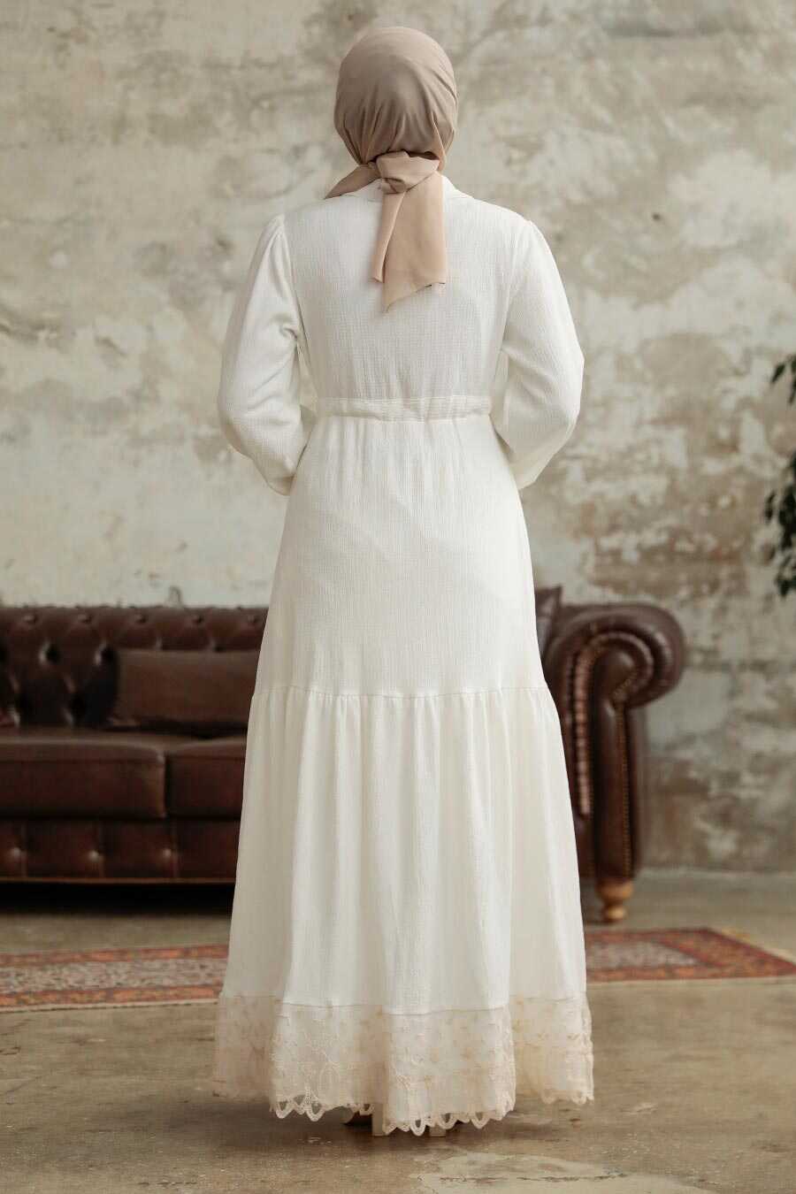 Neva Style - Ecru High Quality Dress 5878E
