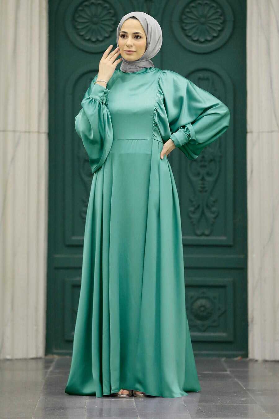 Neva Style - Elegant Almond Green Islamic Clothing Prom Dress 60201CY