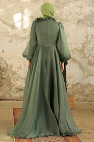 Neva Style - Elegant Almond Green Turkish Islamic Bridesmaid Dress 22310CY - Thumbnail