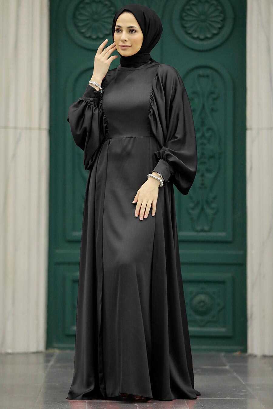 Neva Style - Elegant Black Islamic Clothing Prom Dress 60201S