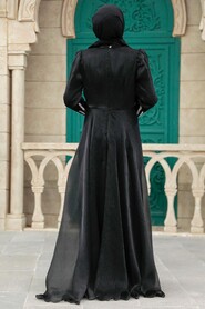 Neva Style - Elegant Black Muslim Engagement Dress 25854S - Thumbnail