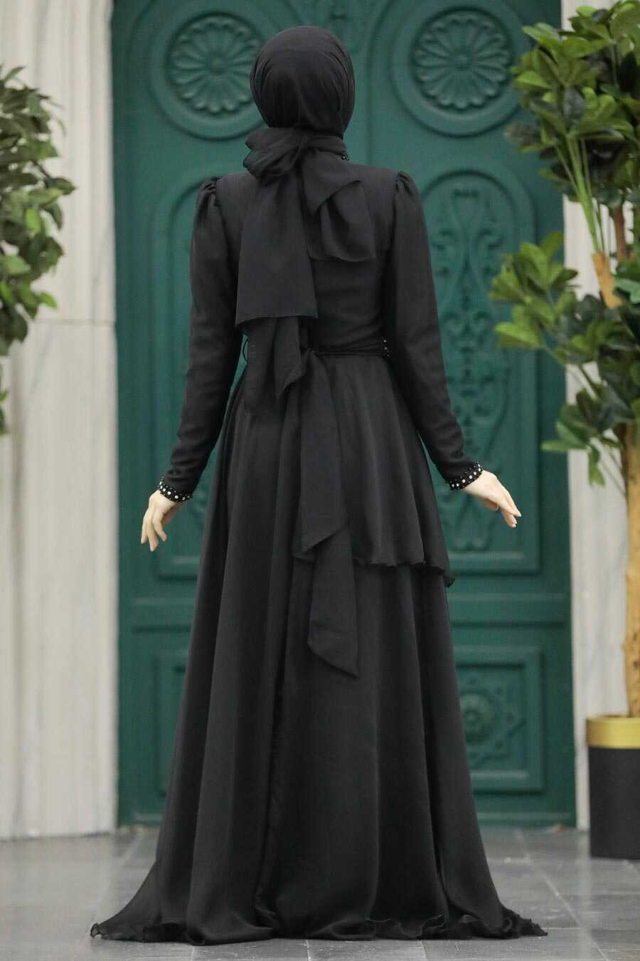Neva Style -Elegant Black Muslim Fashion Evening Dress 22223S