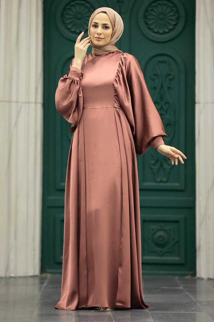 Neva Style - Elegant Chocolate Islamic Clothing Prom Dress 60201CK