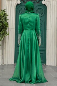 Neva Style - Elegant Green Muslim Engagement Dress 25854Y - Thumbnail