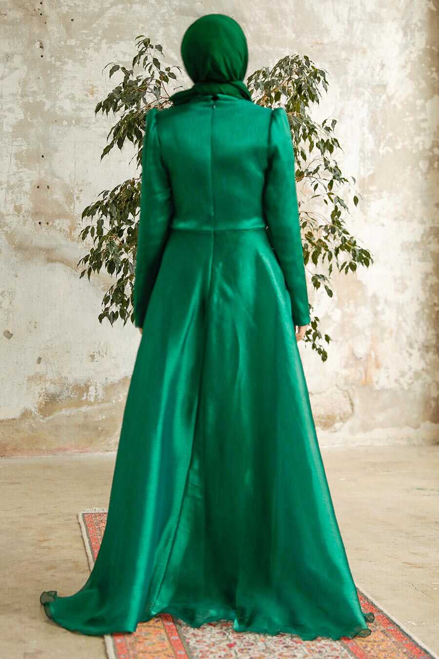 Neva Style - Elegant Green Muslim Fashion Wedding Dress 3812Y