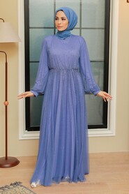Neva Style - Elegant Lavender Muslim Fashion Evening Dress 20951LV - Thumbnail