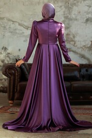 Neva Style - Elegant Lila Modest Evening Gown 22881LILA - Thumbnail