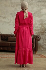 Neva Style - Fushia Islamic Clothing Dress 5877F - Thumbnail