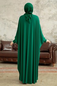 Neva Style - Green Hijab Dress 5867Y - Thumbnail