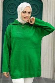 Neva Style - Green Hijab Knitwear Tunic 2690Y - Thumbnail