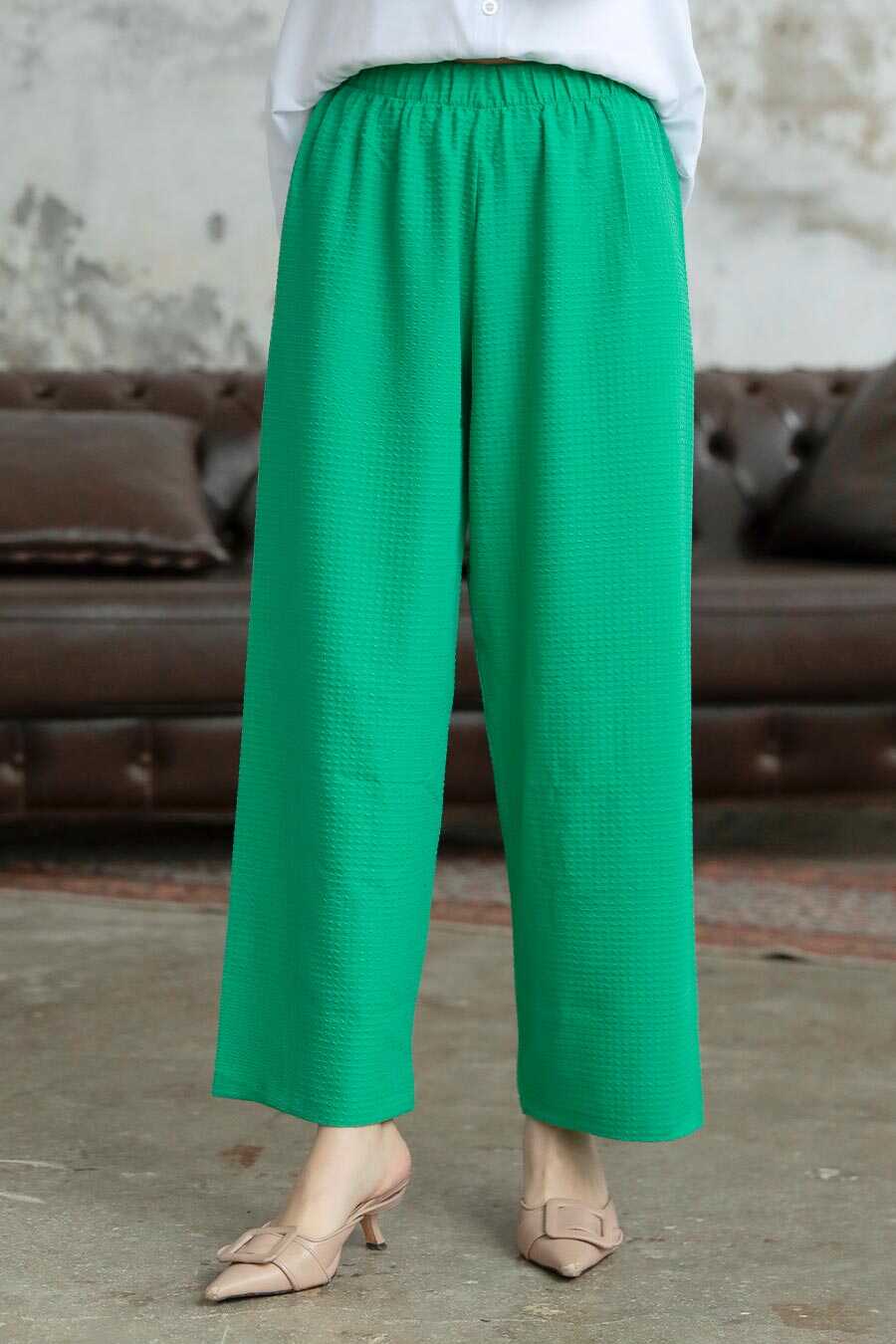 Neva Style - Green Hijab Turkish Trousers 70051Y
