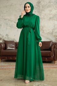 Neva Style - Green Plus Size Dress 2971Y - Thumbnail