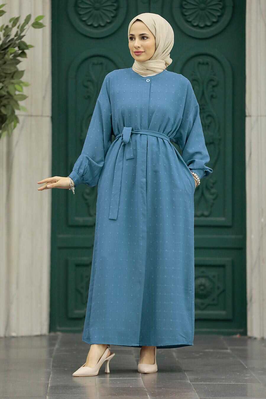 Neva Style - İndigo Blue Hijab For Women Turkish Abaya 88681IM