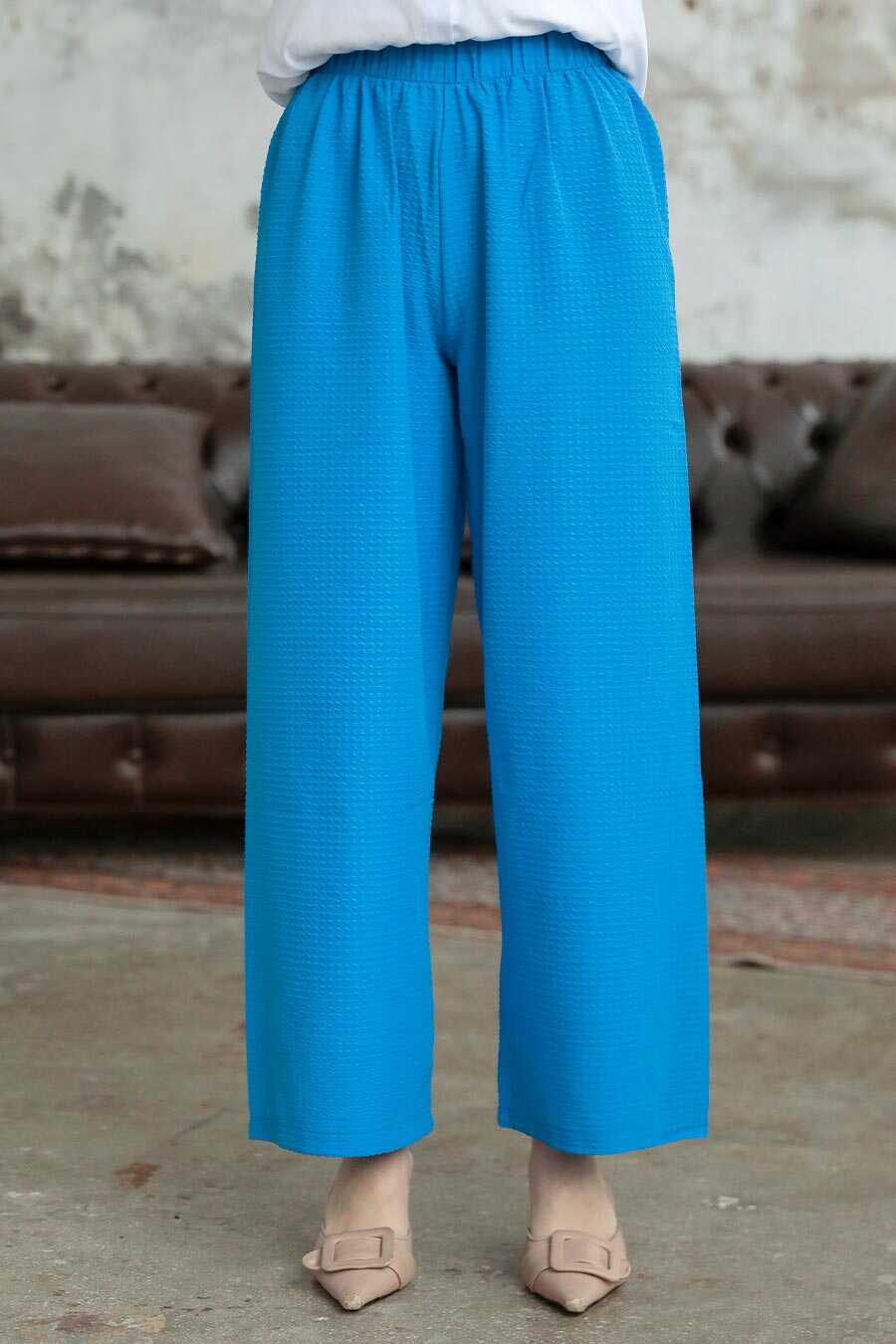 Neva Style - İndigo Blue Hijab Turkish Trousers 70051IM