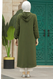 Neva Style - Khaki Women Coat 511HK - Thumbnail