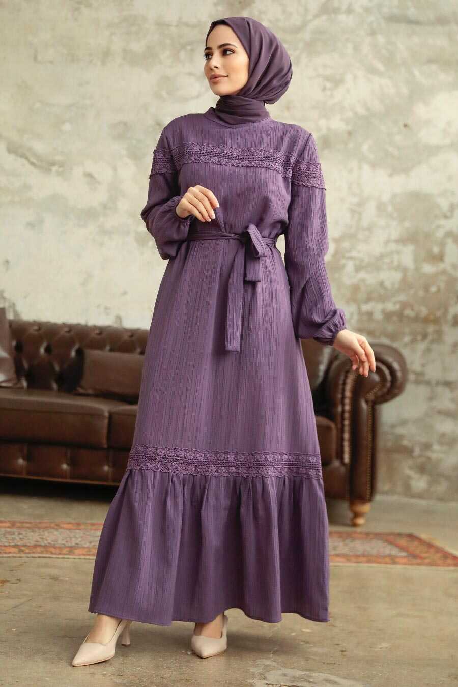 Neva Style - Lila Islamic Clothing Dress 5877LILA