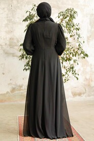 Neva Style - Long Black Hijab Prom Dress 25838S - Thumbnail