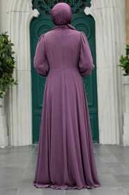 Neva Style - Long Dusty Rose Hijab Prom Dress 25838GK - Thumbnail