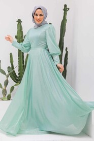 Neva Style - Long Mint Modest Bridesmaid Dress 56721MINT - Thumbnail