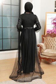 Neva Style - Long Silver Modest Bridesmaid Dress 56291GMS - Thumbnail