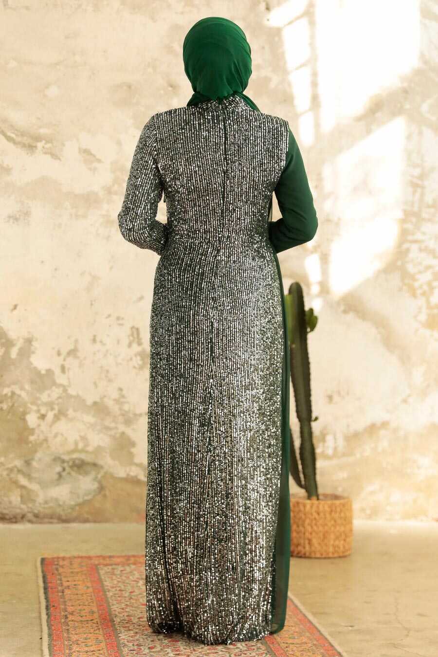 Neva Style - Long Sleeve Emerald Green Islamic Prom Dress 25851ZY