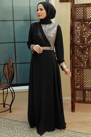Neva Style - Long Sleeve Silver Muslim Bridal Dress 5793GMS - Thumbnail