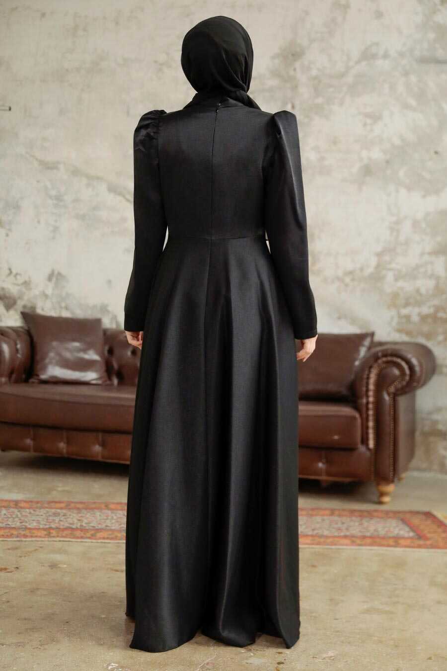 Neva Style - Luxorious Black Islamic Evening Dress 3915S