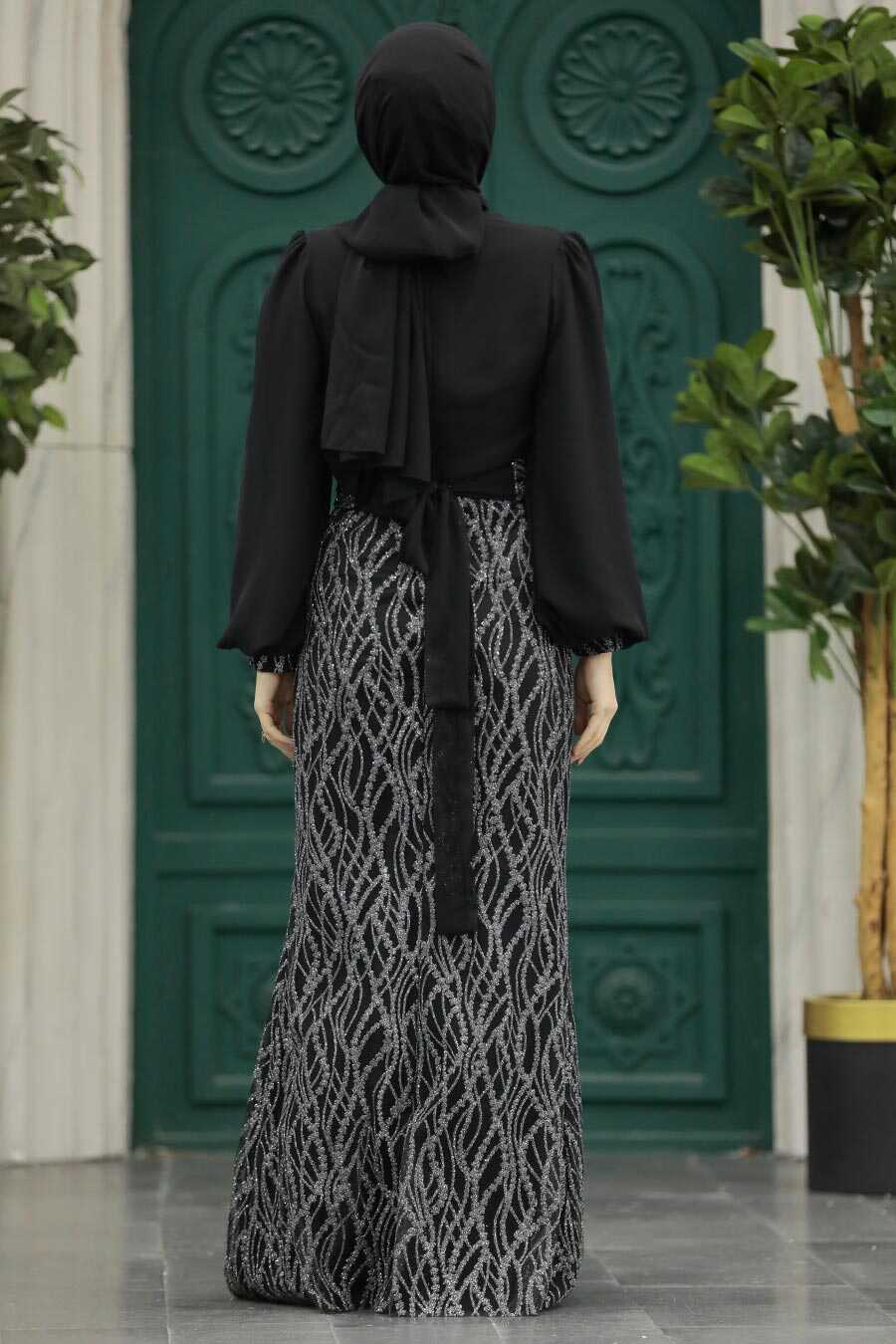 Neva Style - Luxury Black Islamic Clothing Evening Gown 22213S