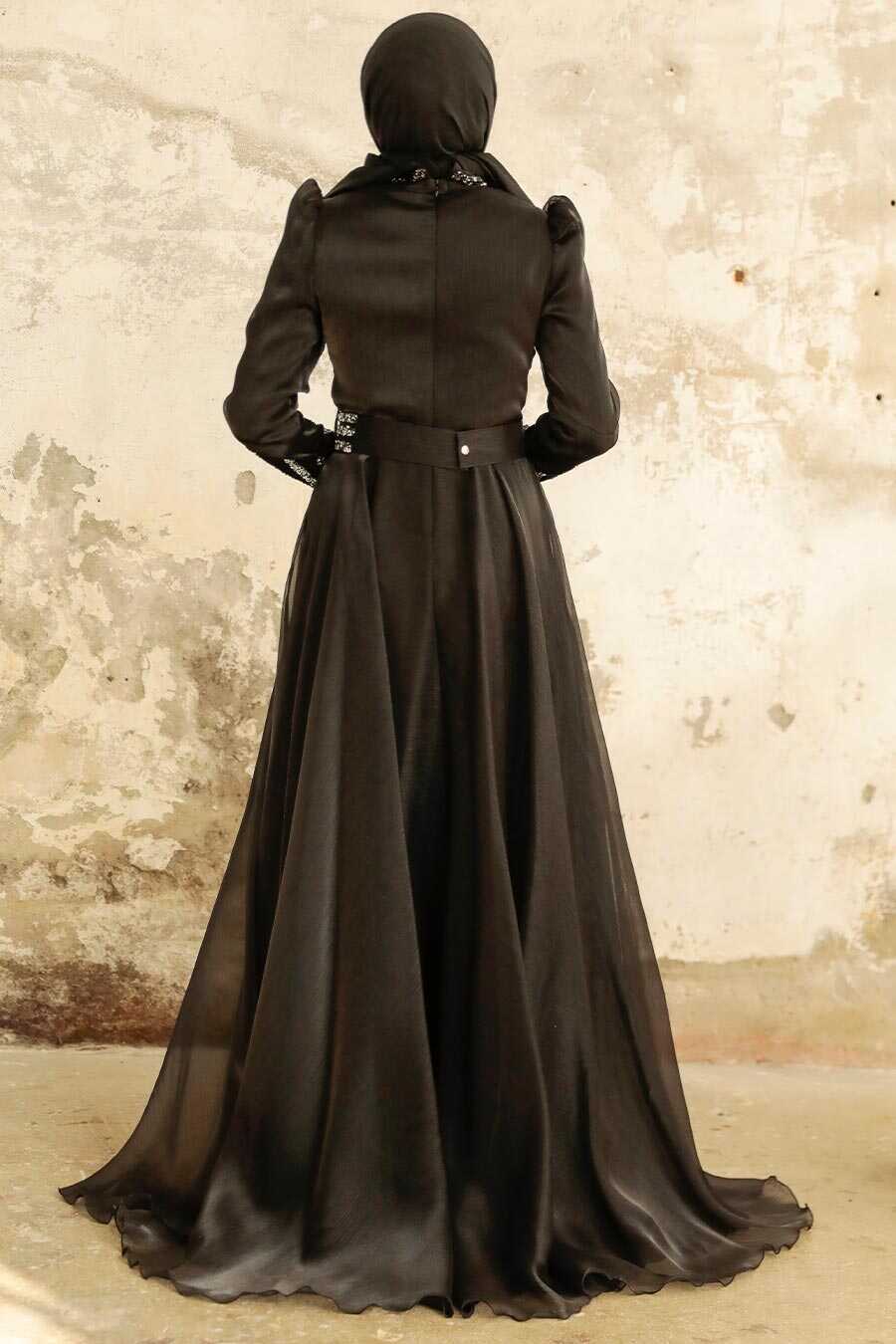 Neva Style - Luxury Black Muslim Evening Gown 3774S