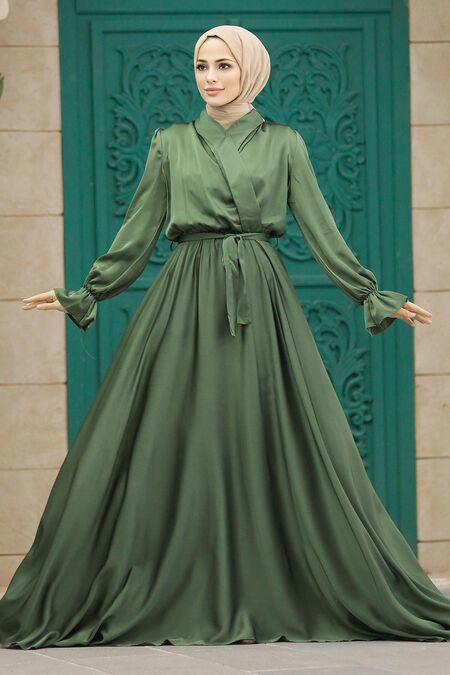 Neva Style - Luxury Khaki Modest Islamic Clothing Wedding Dress 39192HK ...