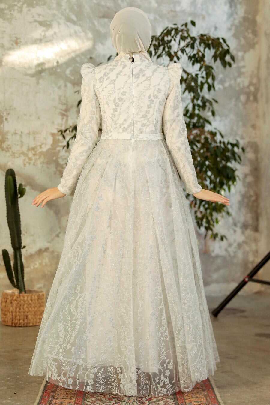 Neva Style - Luxury White Muslim Wedding Dress 22780B
