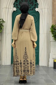 Neva Style - Mink Hijab Dress 3817V - Thumbnail