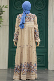 Neva Style - Mink Long Sleeve Dress 50002V - Thumbnail