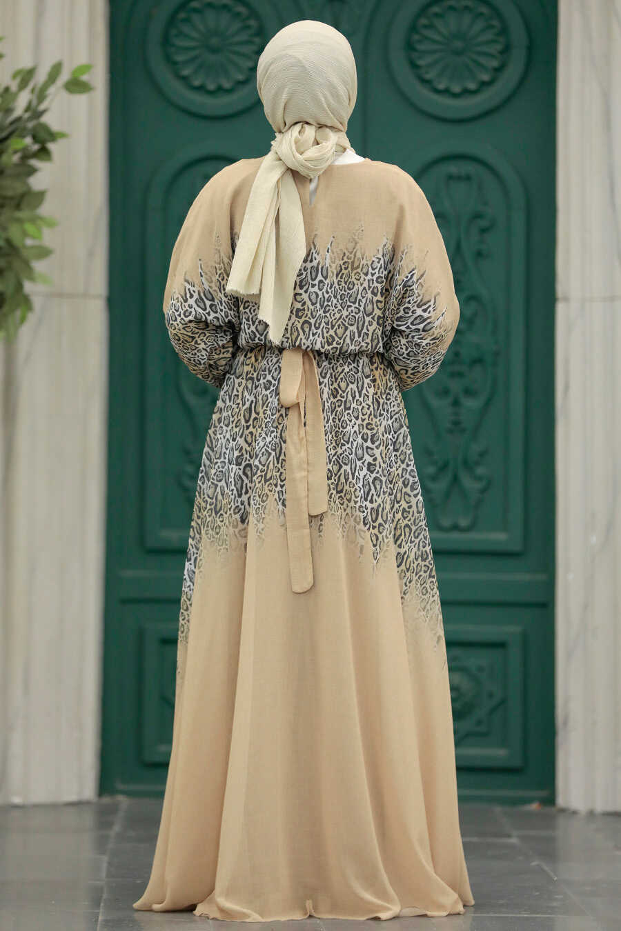 Neva Style - Mink Muslim Long Dress Style 39821V