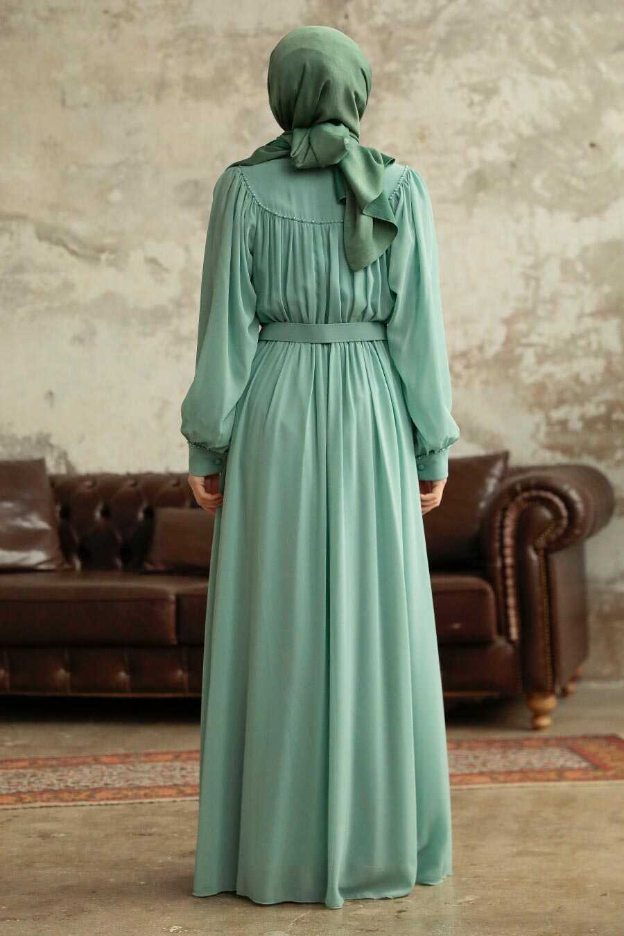 Neva Style - Mint Hijab For Women Dress 33284MINT