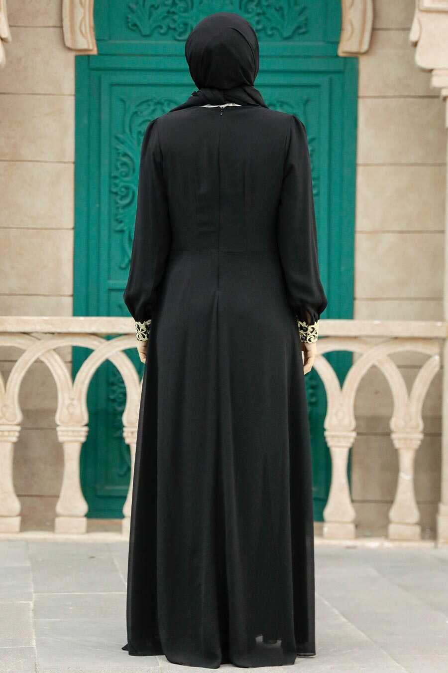 Neva Style - Modern Black Modest Dress 25700S