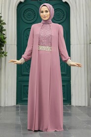 Neva Style - Modern Dusty Rose Modest Dress 25700GK - Thumbnail