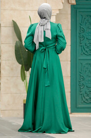 Neva Style - Modern Green Islamic Clothing Wedding Dress 40621Y - Thumbnail