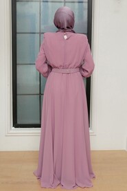 Neva Style - Modern Lila Muslim Bridesmaid Dress 36050LILA - Thumbnail