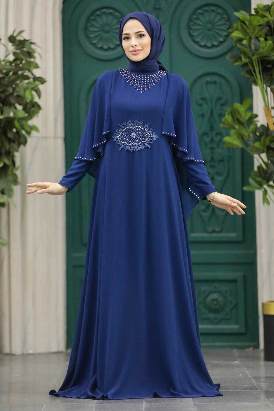 Neva Style -Modern Navy Blue Modest Bridesmaid Dress 91501L