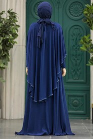 Neva Style -Modern Navy Blue Modest Bridesmaid Dress 91501L - Thumbnail