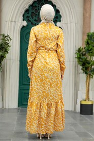 Neva Style - Mustard High Quality Dress 3430HR - Thumbnail