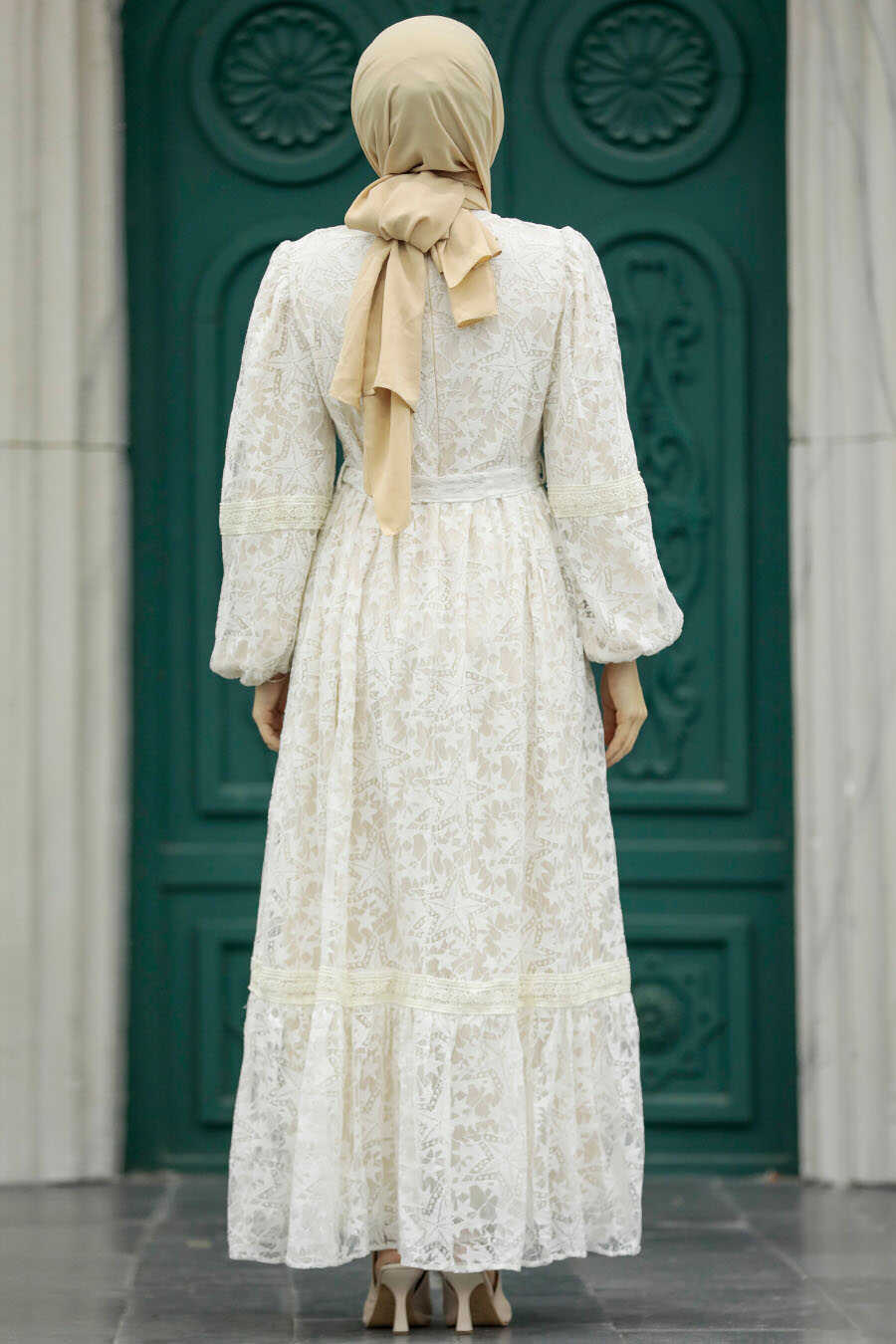 Neva Style - Patterned Hijab Turkish Dress 1348DSN1