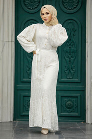 Neva Style - Patterned Modest Dress 1346DSN2 - Thumbnail