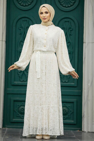 Neva Style - Patterned Modest Dress 1346DSN4 - Thumbnail